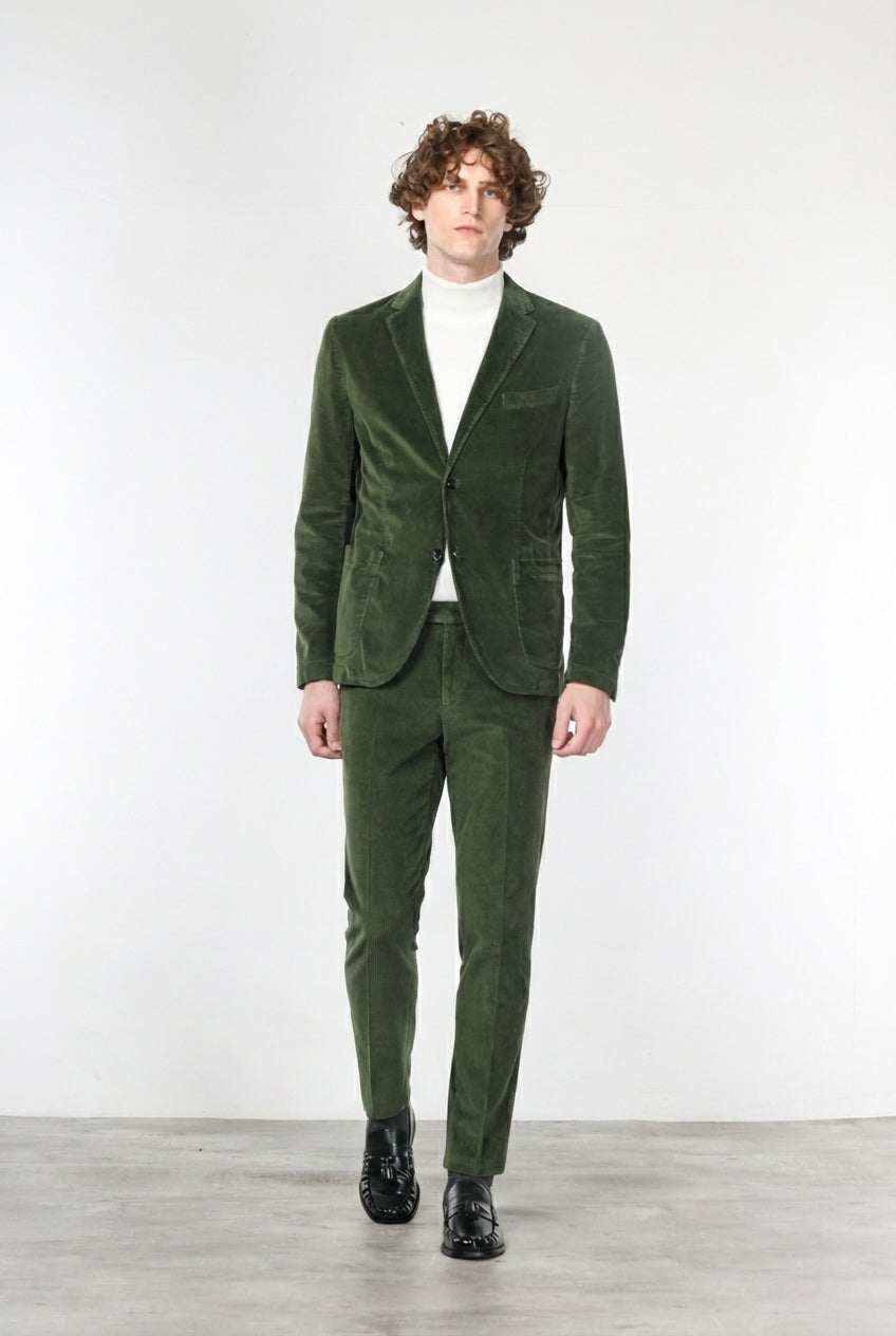 Milano Jogger pantalón chino de hombre en pana 500 rayas, extra slim fit