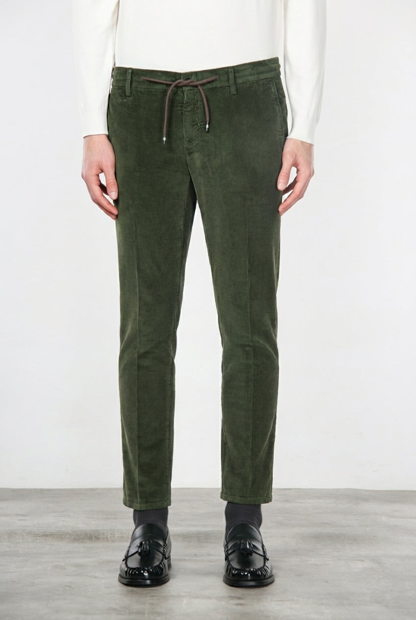 Milano Jogger pantalón chino de hombre en pana 500 rayas, extra slim fit