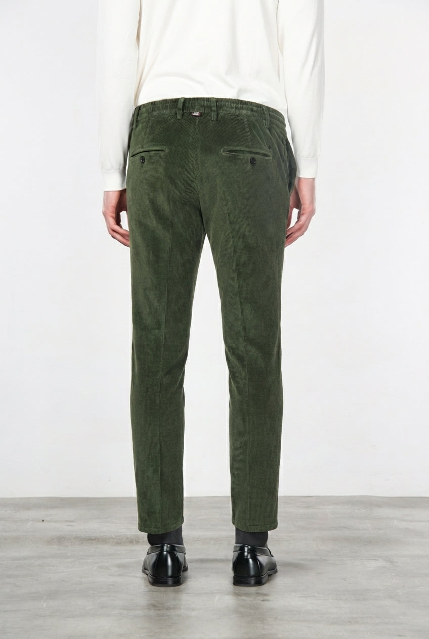 Milano Jogger pantalón chino de hombre en pana 500 rayas, extra slim fit