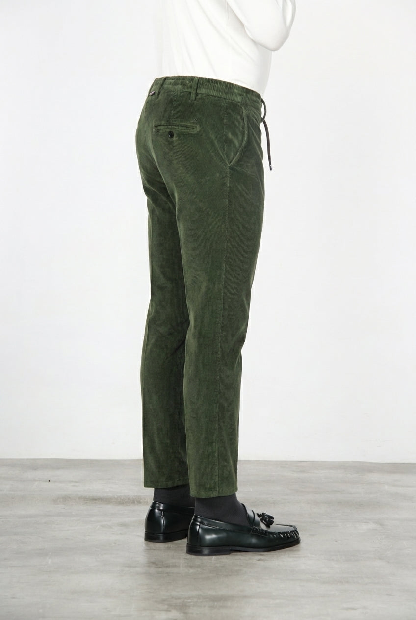 Milano Jogger pantalón chino de hombre en pana 500 rayas, extra slim fit