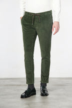Milano Jogger pantalón chino de hombre en pana 500 rayas, extra slim fit
