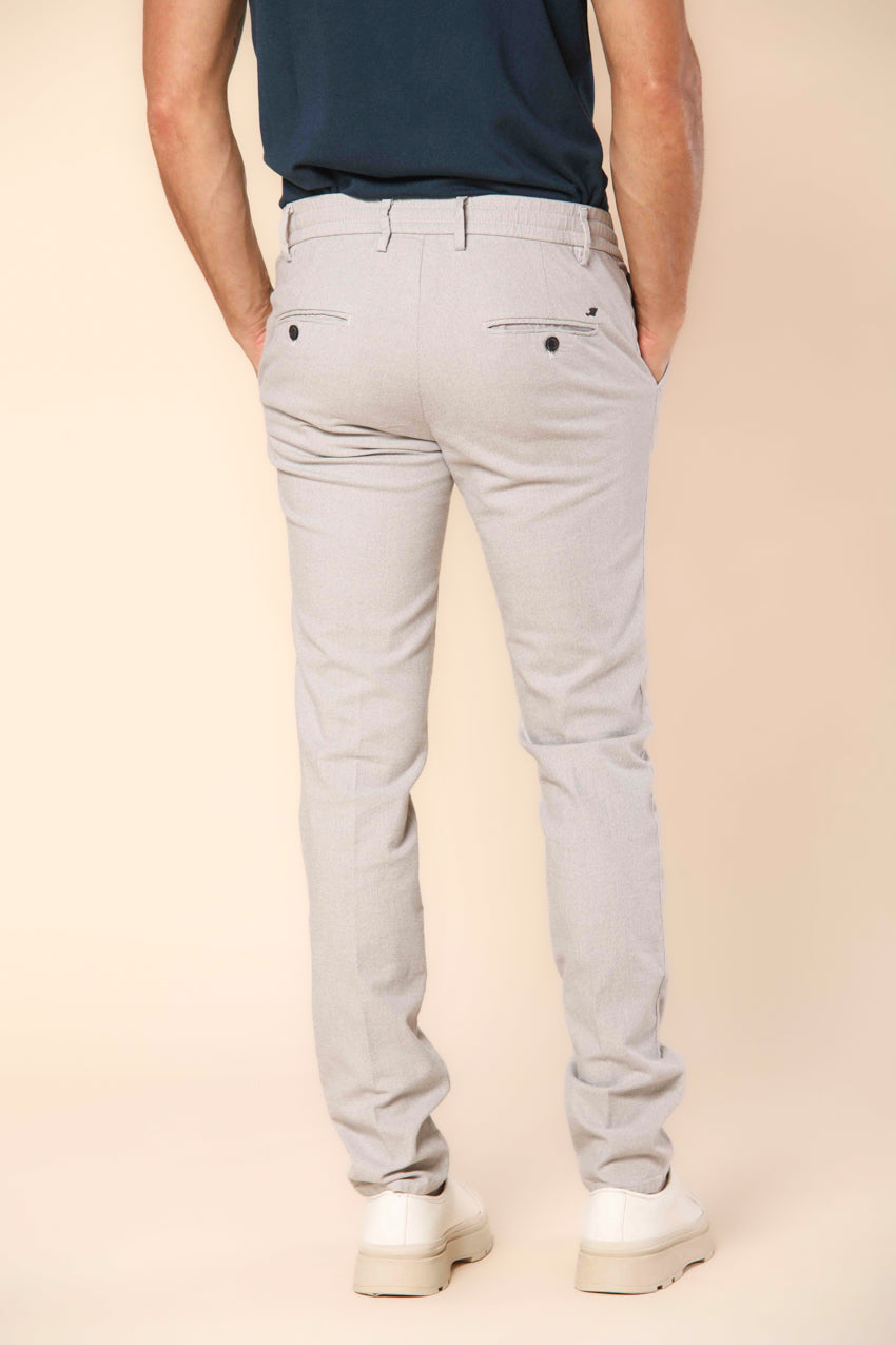 Milano Jogger Herren Chino-Hose mit Mikro-fantasien-Muster aus Mouliné-garn extra slim Fit