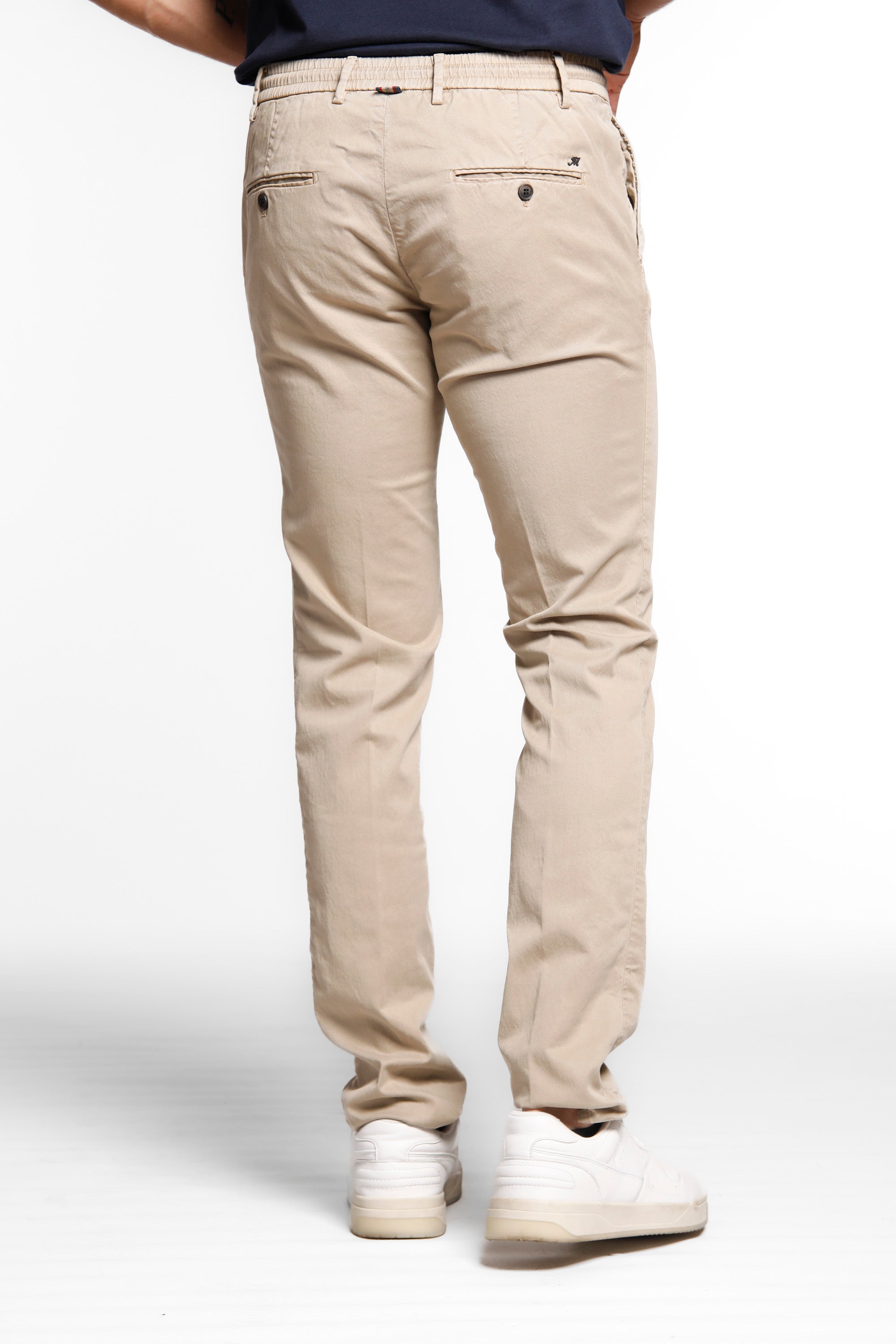 Milano jogger Pantalon de jogging chino pour homme en coton et tencel coupe extra slim