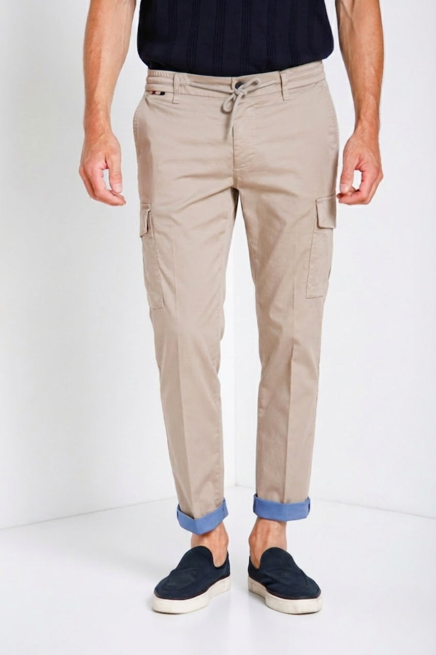 Chile Jogger pantalon cargo homme en satin technique travel stretch extra slim fit