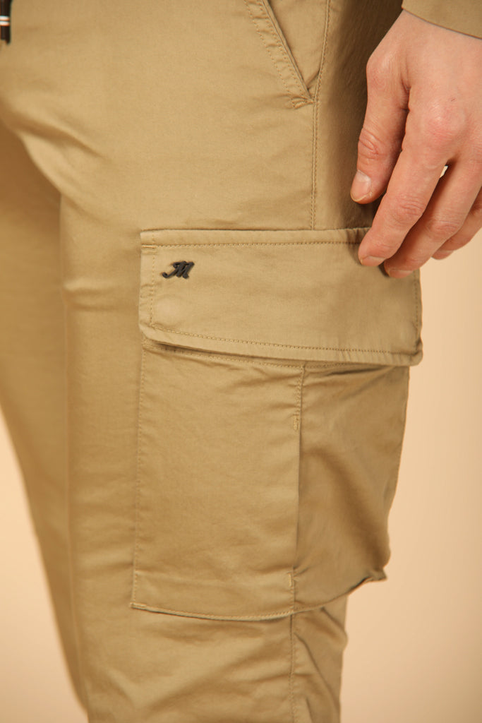 Image 3 of men's Chile Jogger Travel cargo pants in kaki, extra slim fit by Mason's