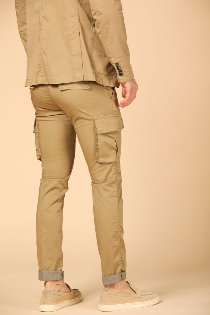 Image 5 of men's Chile Jogger Travel cargo pants in kaki, extra slim fit by Mason's