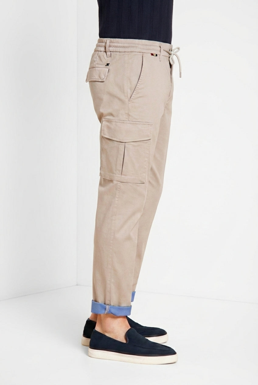 Chile Jogger pantalon cargo homme en satin technique travel stretch extra slim fit