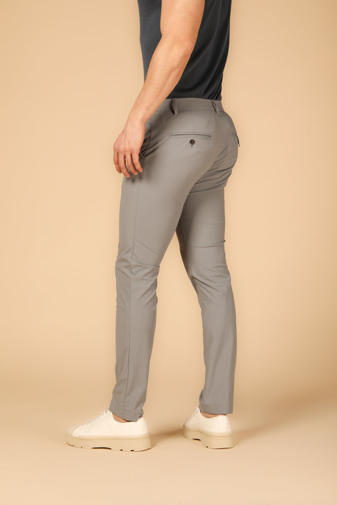 Image 4 of men's Milano Style Dynamic jogger chino pants in light gray, extra slim fit by Mason's