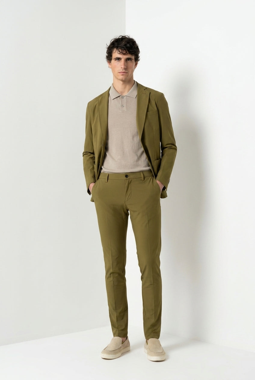 Milano Dynamic pantalon chino jogger homme en jersey super technique extra slim fit