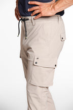 Chile Athleisure man cargo pants in super technical jersey carrot fit