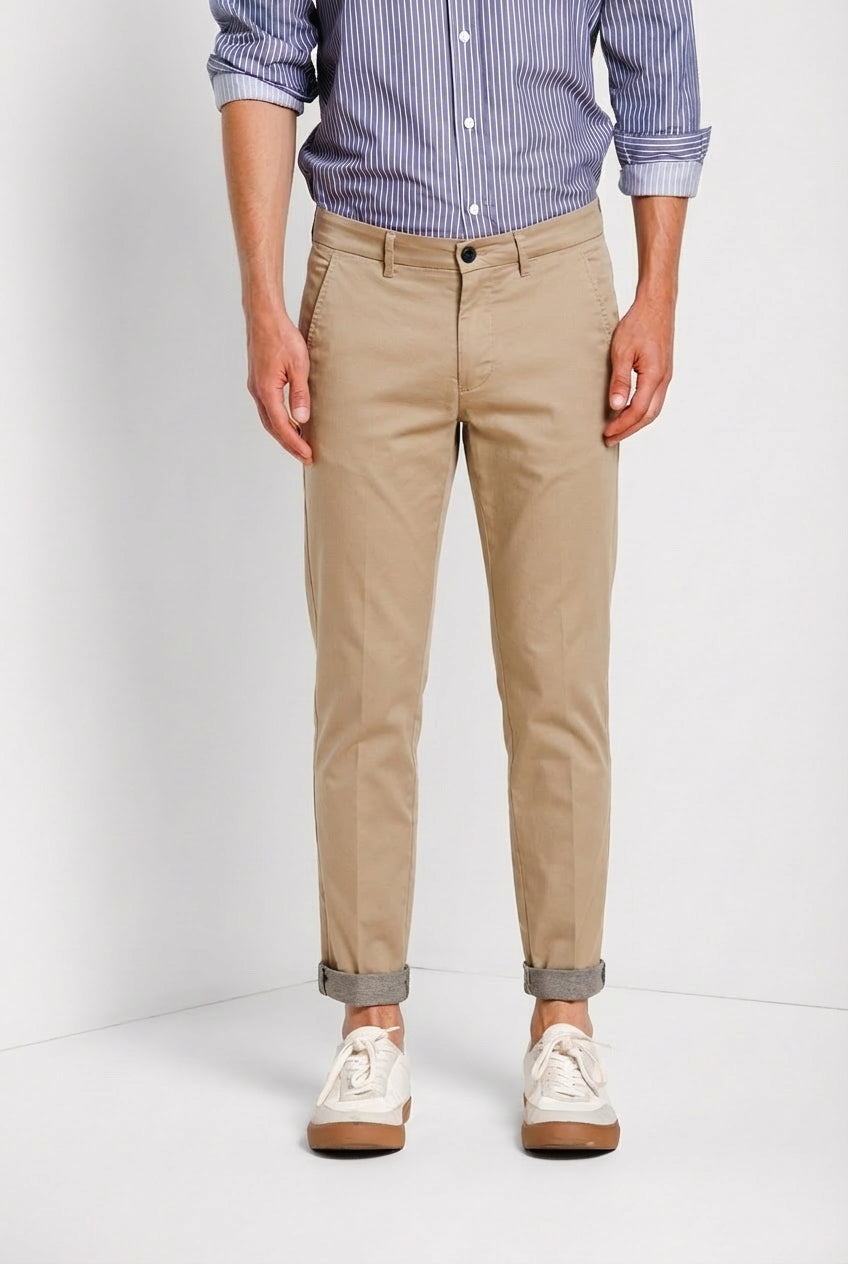 Torino Travel pantalon chino homme en satin technique travel stretch slim fit