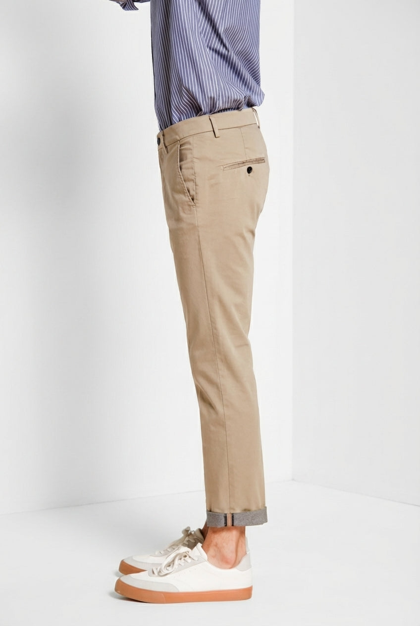 Torino Travel men's chino pants in technical travel stretch satin slim fit