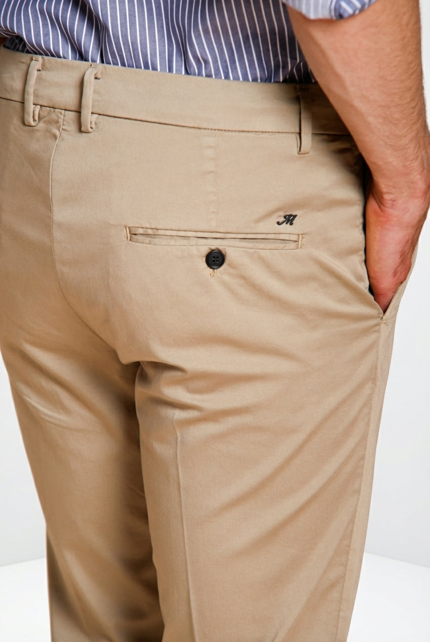 Torino Travel pantalon chino homme en satin technique travel stretch slim fit