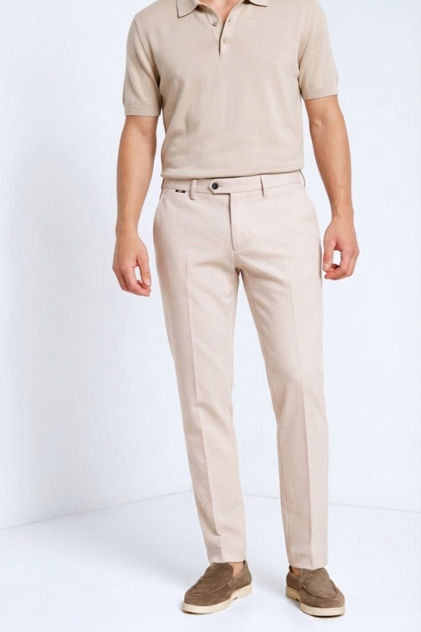 Torino Jog pantalon chino jogger homme en jersey piqué stretch slim fit