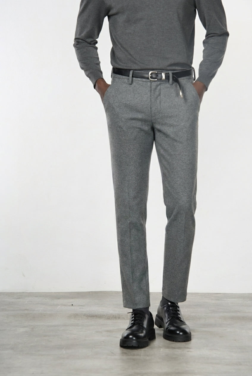 Torino Jog men’s chino pants in flannel jersey with slim fit