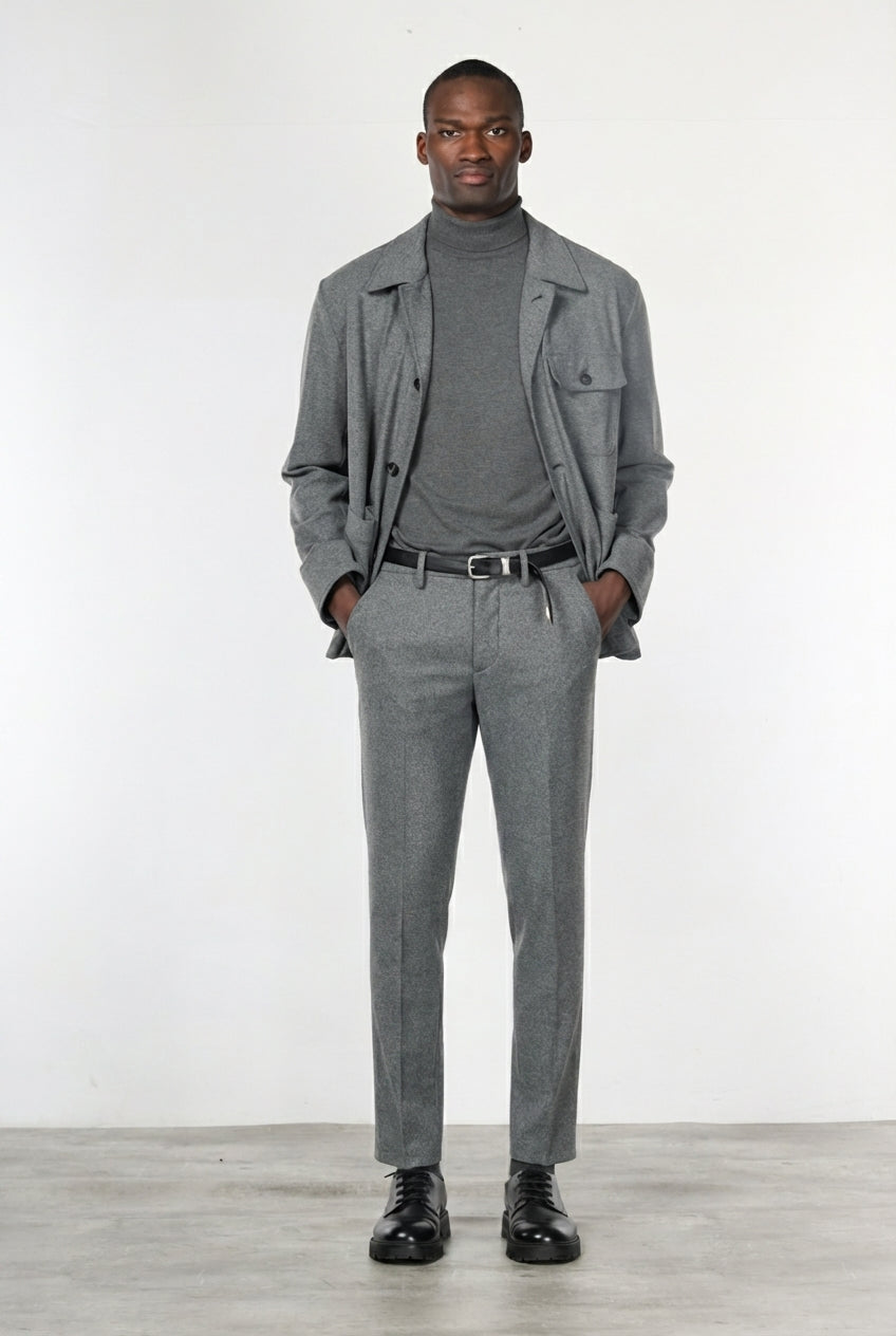 Torino Jog men’s chino pants in flannel jersey with slim fit