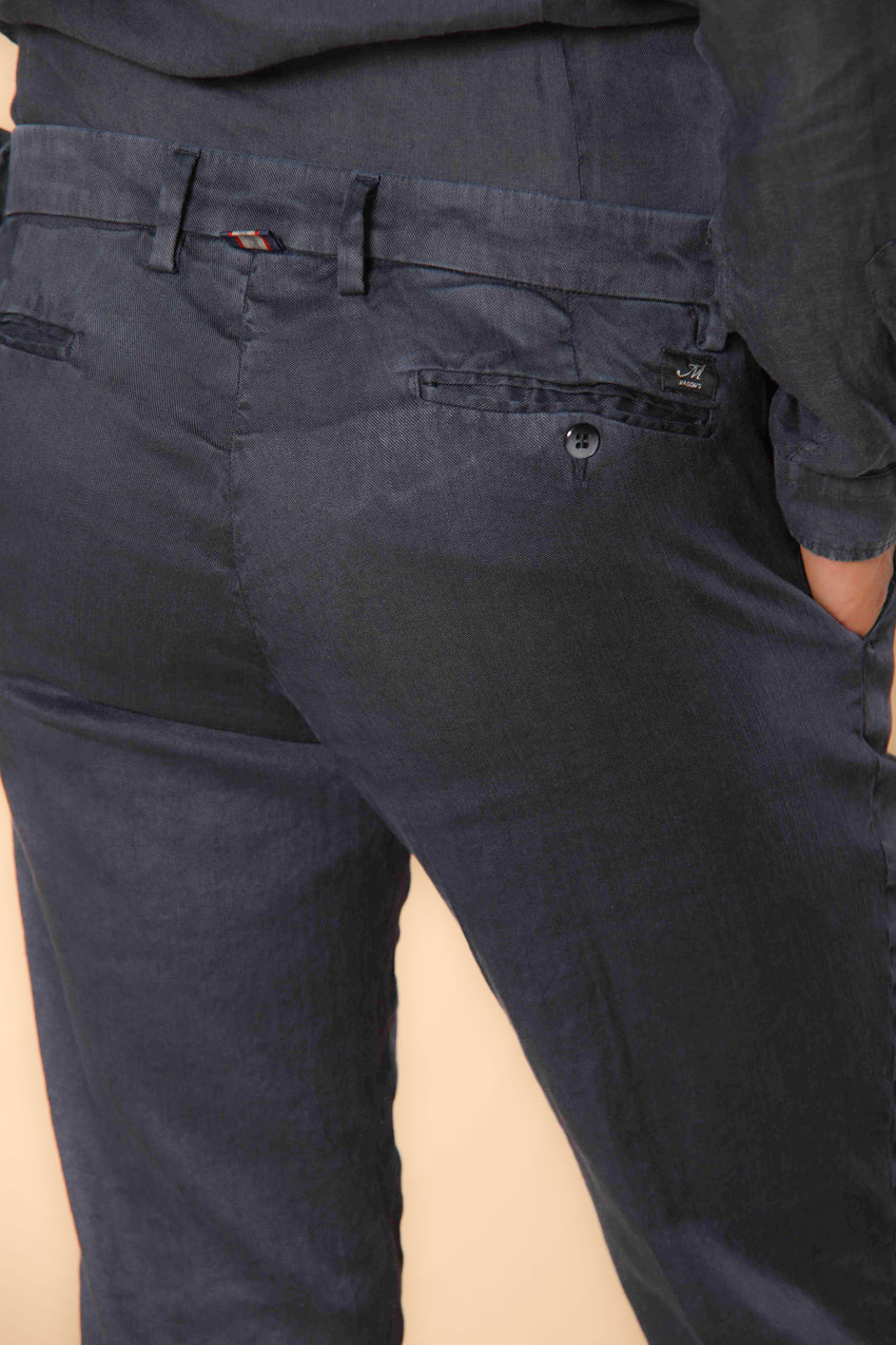 New York pantalón chino de hombre en twill de lino y algodón regular fit