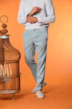 New York pantalón chino de hombre en twill de lino y algodón regular fit