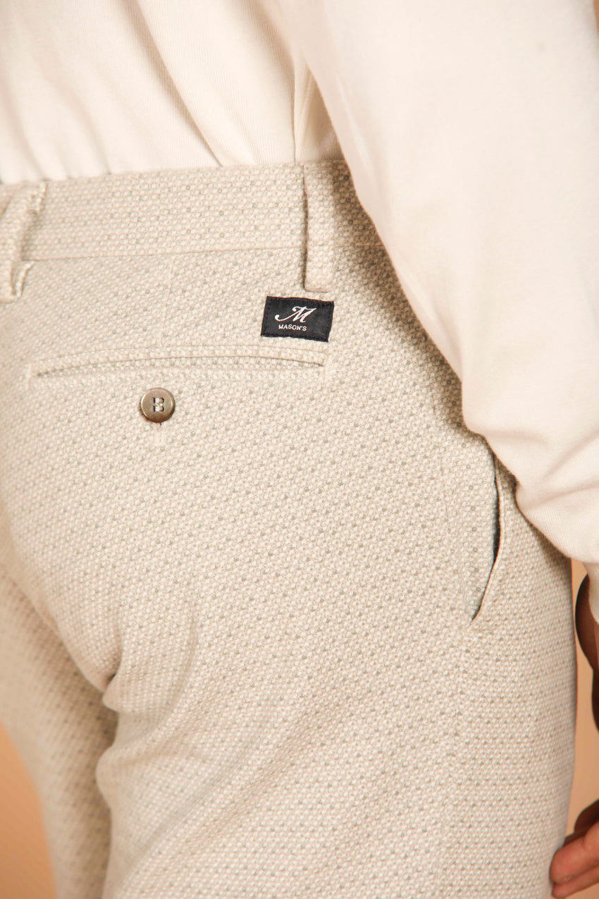 immagine 3 di pantalone chino uomo modello New York, in fustagno di colore ghiaccio, fit regular di Mason's