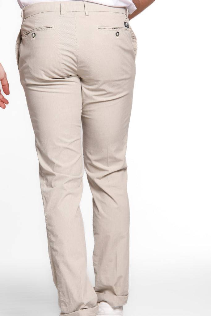 New York man chino pants in tencel and cotton with stripes pattern regular