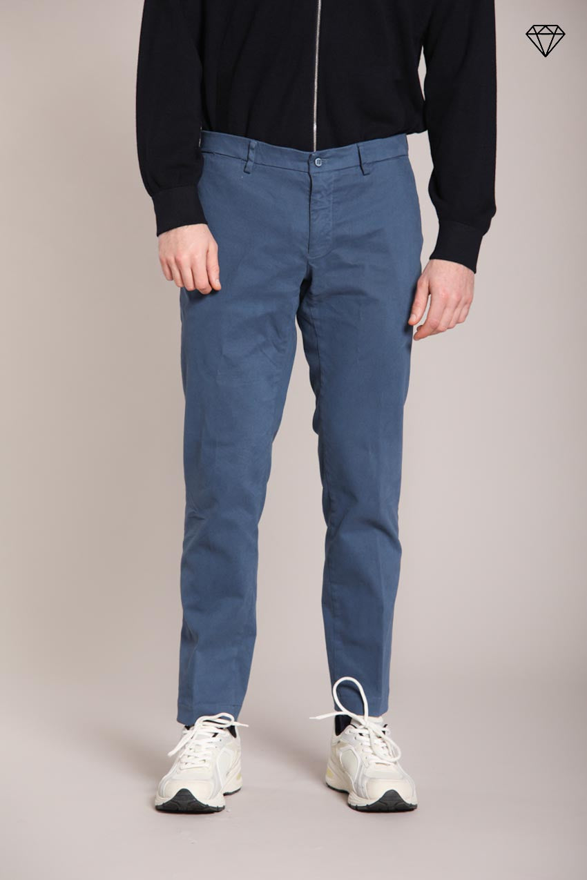 Foto 1 New York pantalone chino uomo in gabardina stretch regular fit ①