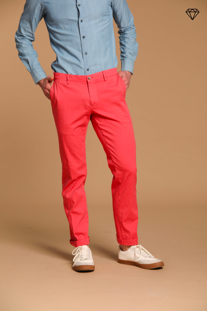 New York pantalón chino hombre en raso elástico regular fit ①