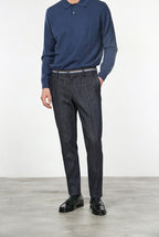 New York Winter pantalón chino de hombre en denim stretch, regular fit