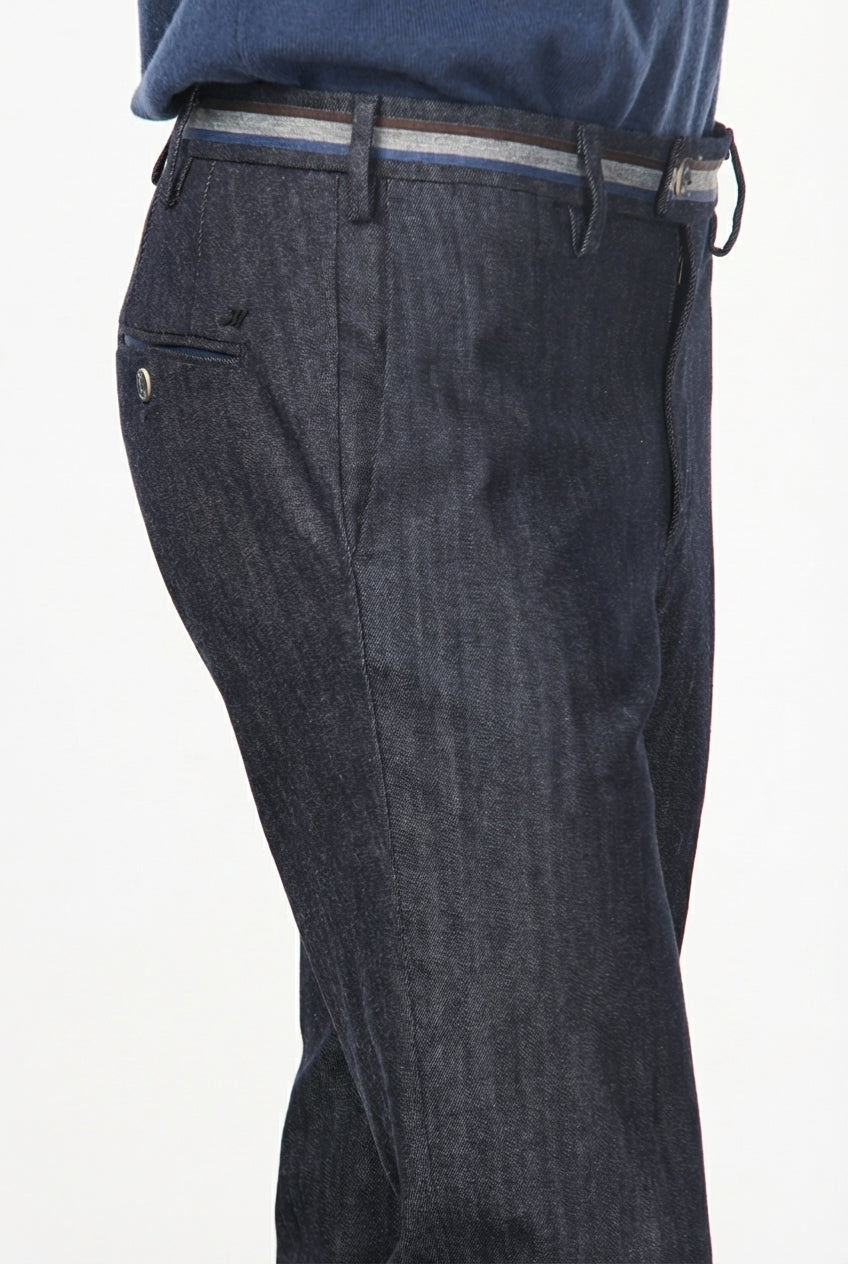 New York Winter pantalón chino de hombre en denim stretch, regular fit