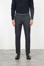 New York Elegance pantalón chino de hombre en denim stretch, regular fit