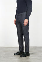 New York Elegance pantalón chino de hombre en denim stretch, regular fit