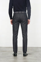 New York Elegance pantalón chino de hombre en denim stretch, regular fit