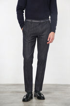 New York Elegance pantalón chino de hombre en denim stretch, regular fit