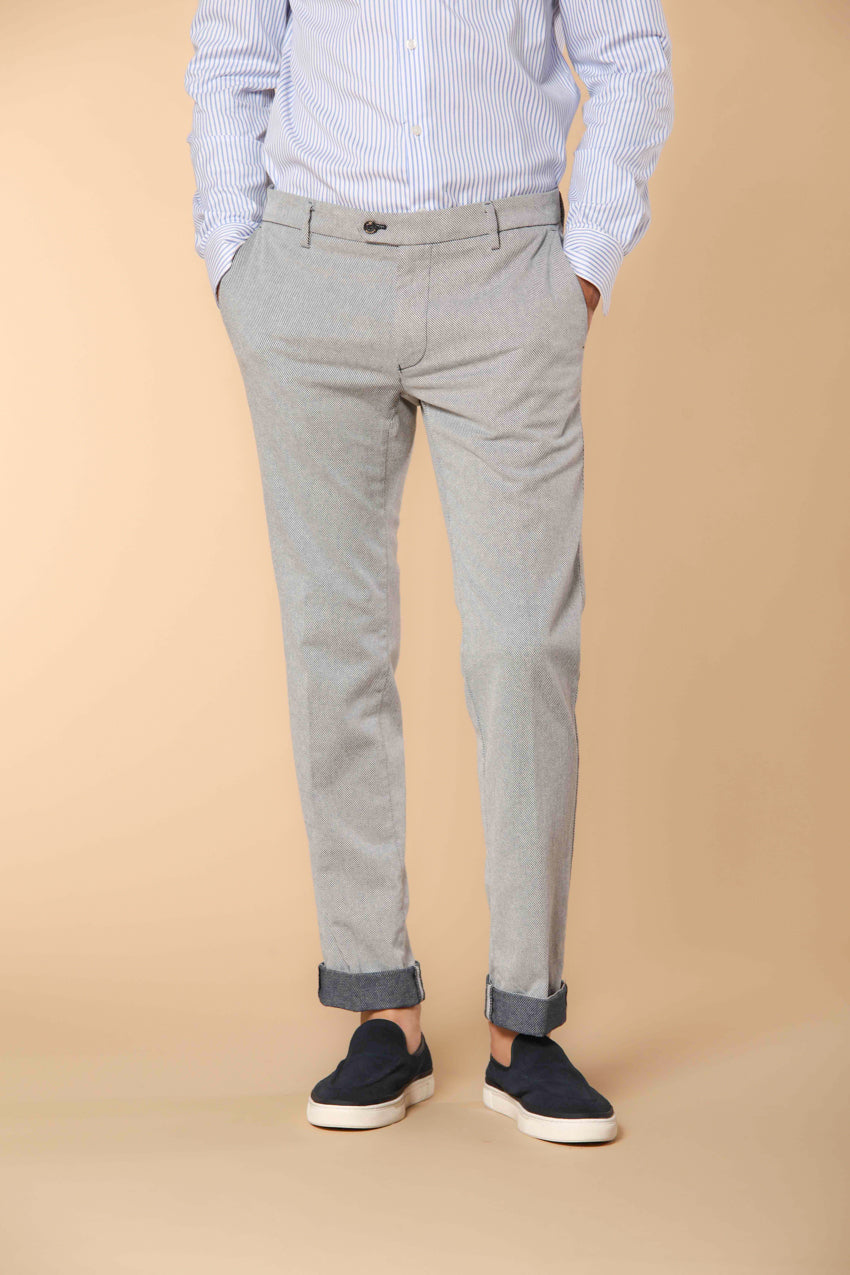 New York Sartoriale  pantalón chino hombre en algodón cover teñido en hilo regular fit