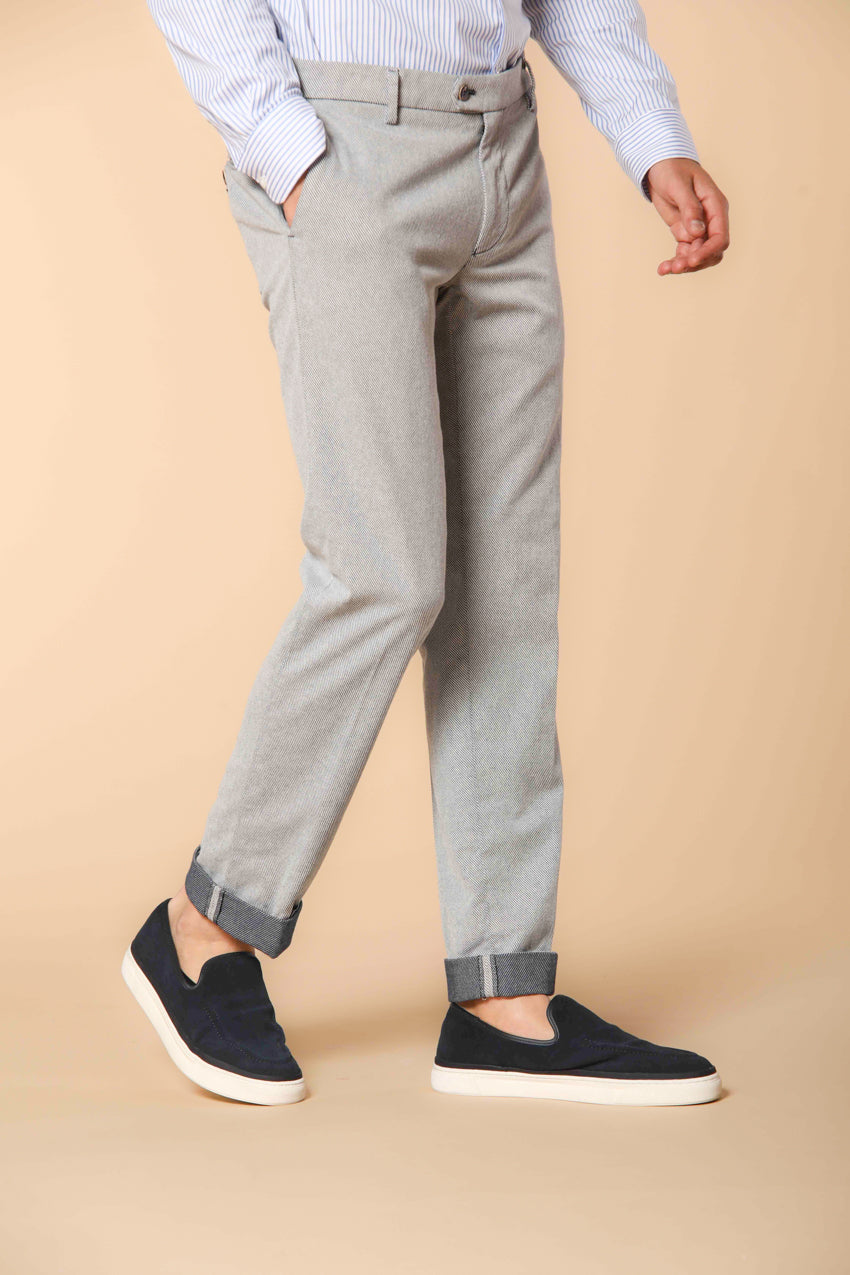 New York Sartoriale  pantalón chino hombre en algodón cover teñido en hilo regular fit