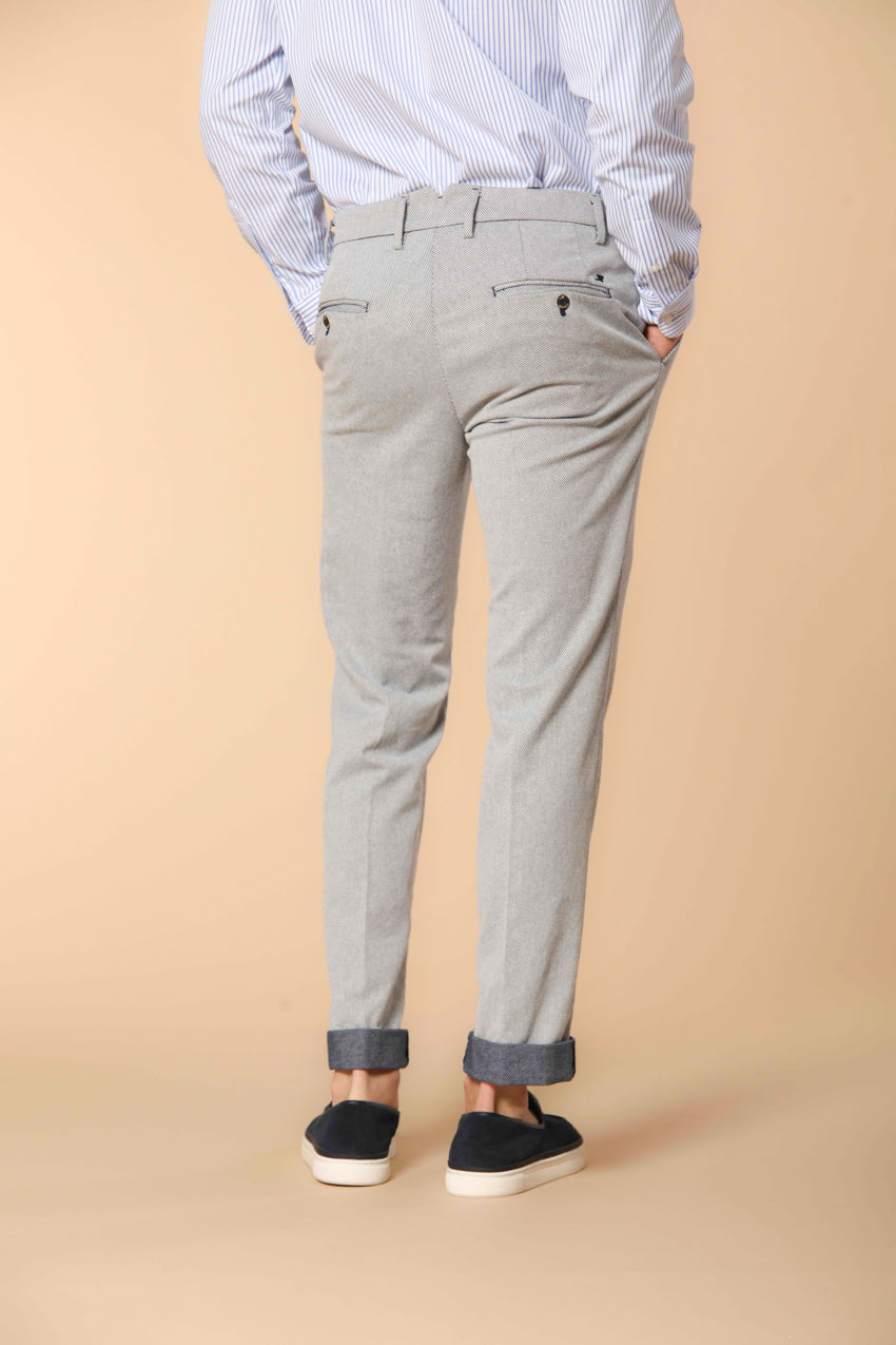 New York Sartoriale  pantalón chino hombre en algodón cover teñido en hilo regular fit