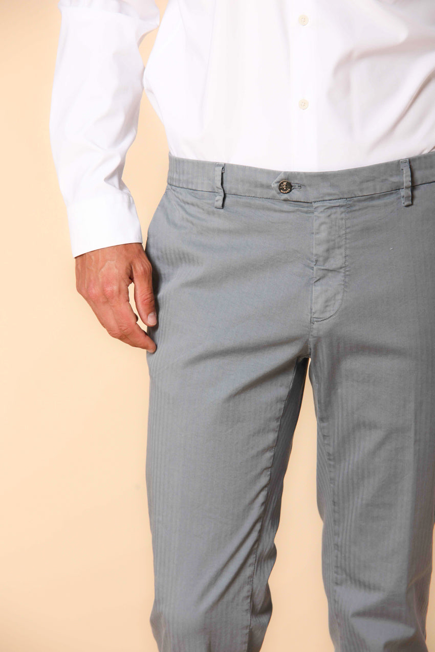 New York Times Elax pantalón chino para hombre en algodón chevron regular fit