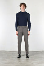 New York pantalone chino uomo fantasia occhio di pernice tinto filo regular fit