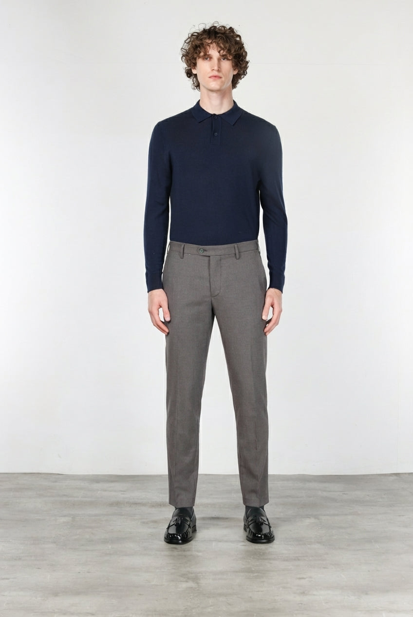 New York pantalone chino uomo fantasia occhio di pernice tinto filo regular fit