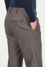 New York pantalone chino uomo fantasia occhio di pernice tinto filo regular fit