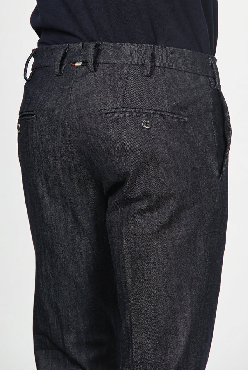 New York pantalón chino de hombre en denim stretch, regular fit