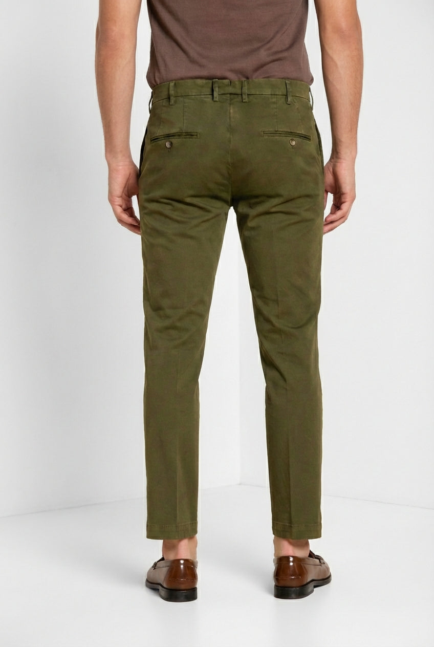 New York pantalone chino uomo in gabardina stretch regular fit ①