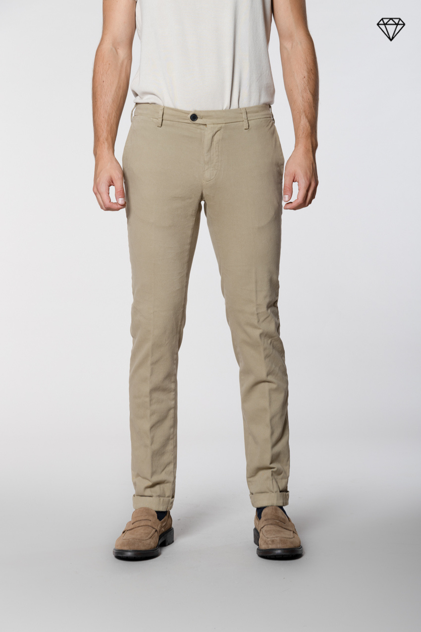 New York Sartoriale men's chino pants tailored in cotton and wool regular fit ①