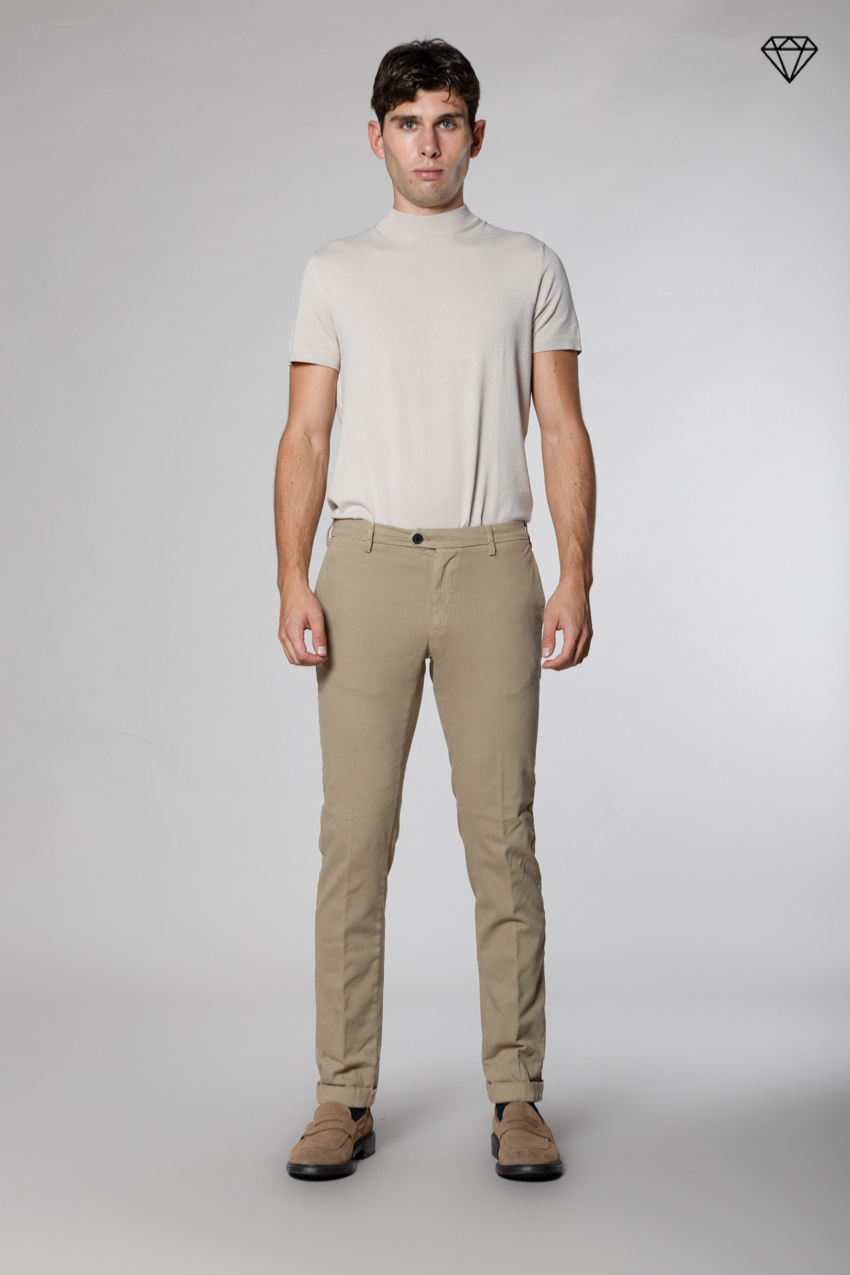New York Sartoriale men's chino pants tailored in cotton and wool regular fit ①