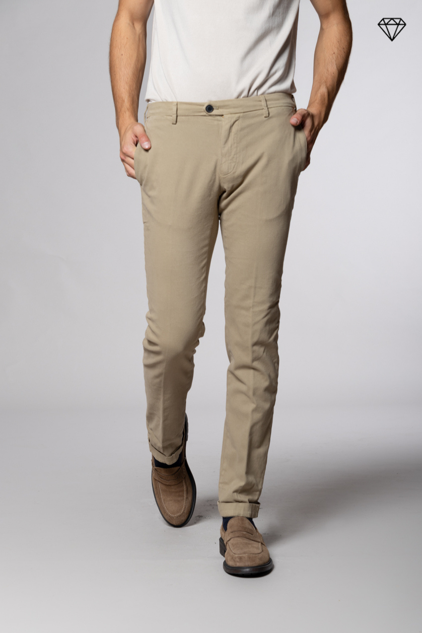 New York Sartoriale men's chino pants tailored in cotton and wool regular fit ①