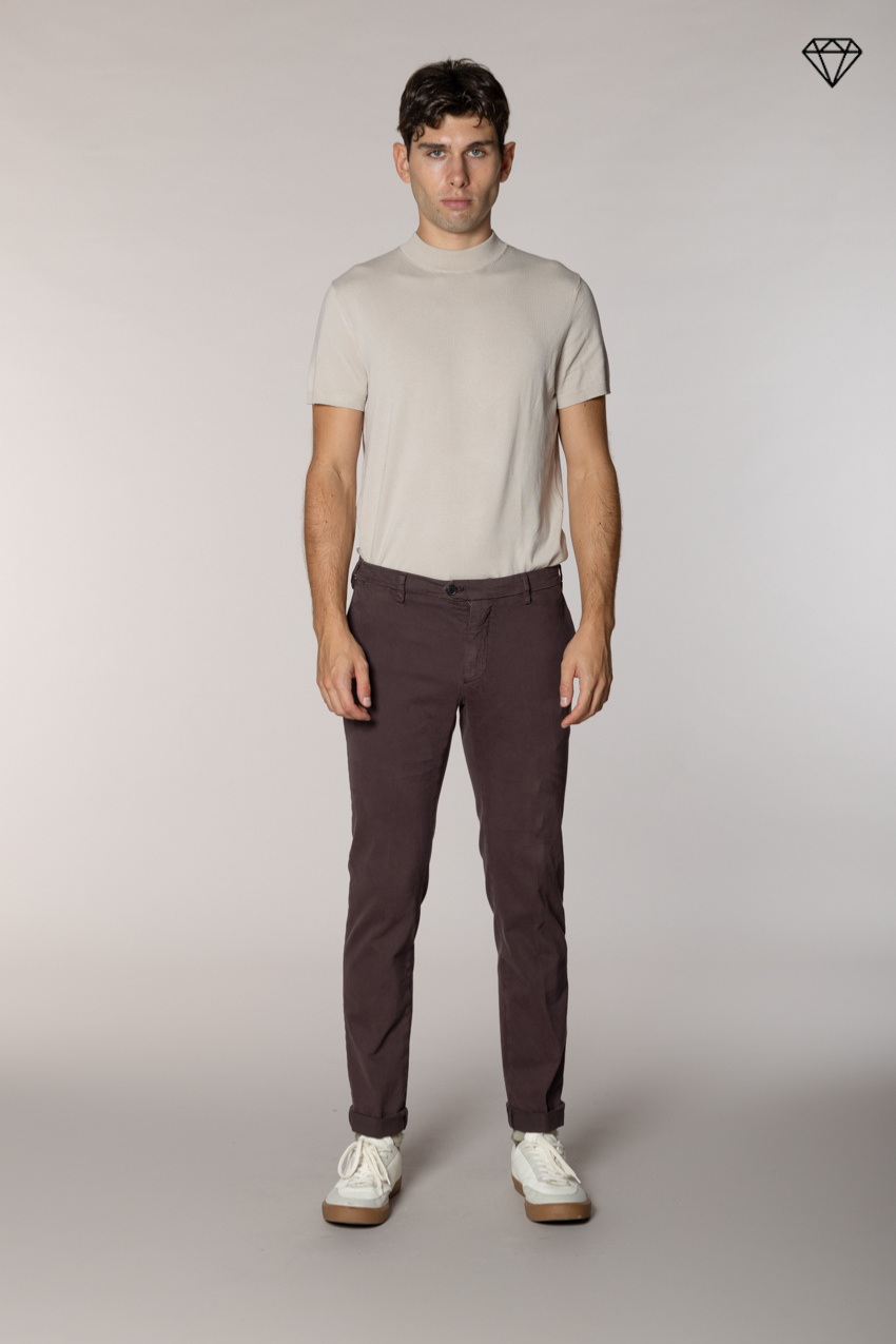New York Sartoriale Herren Chinohose maßgeschneidert aus Baumwolle und Wolle Regular Fit ①