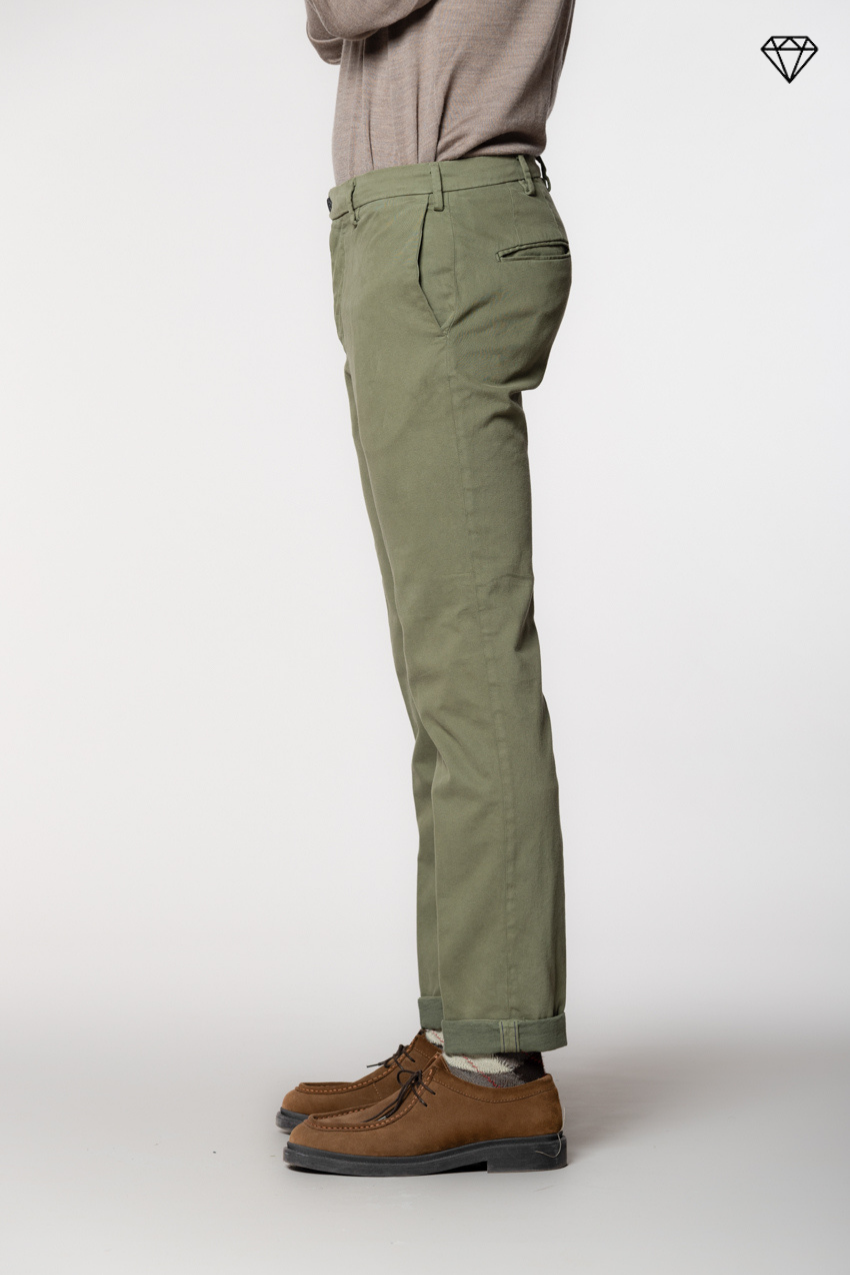 New York Sartoriale pantalón chino hombre sartorial en algodón lana regular fit ①