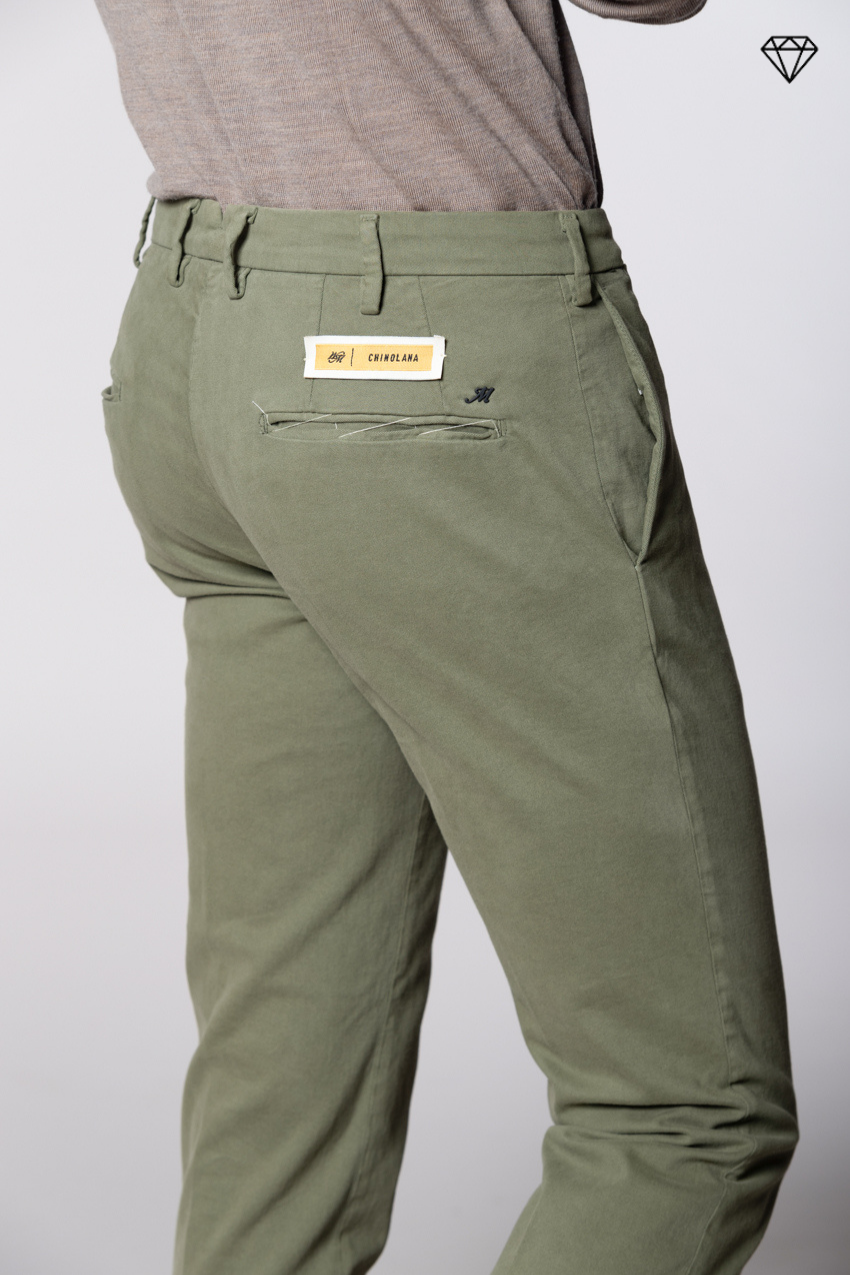 New York Sartoriale pantalón chino hombre sartorial en algodón lana regular fit ①