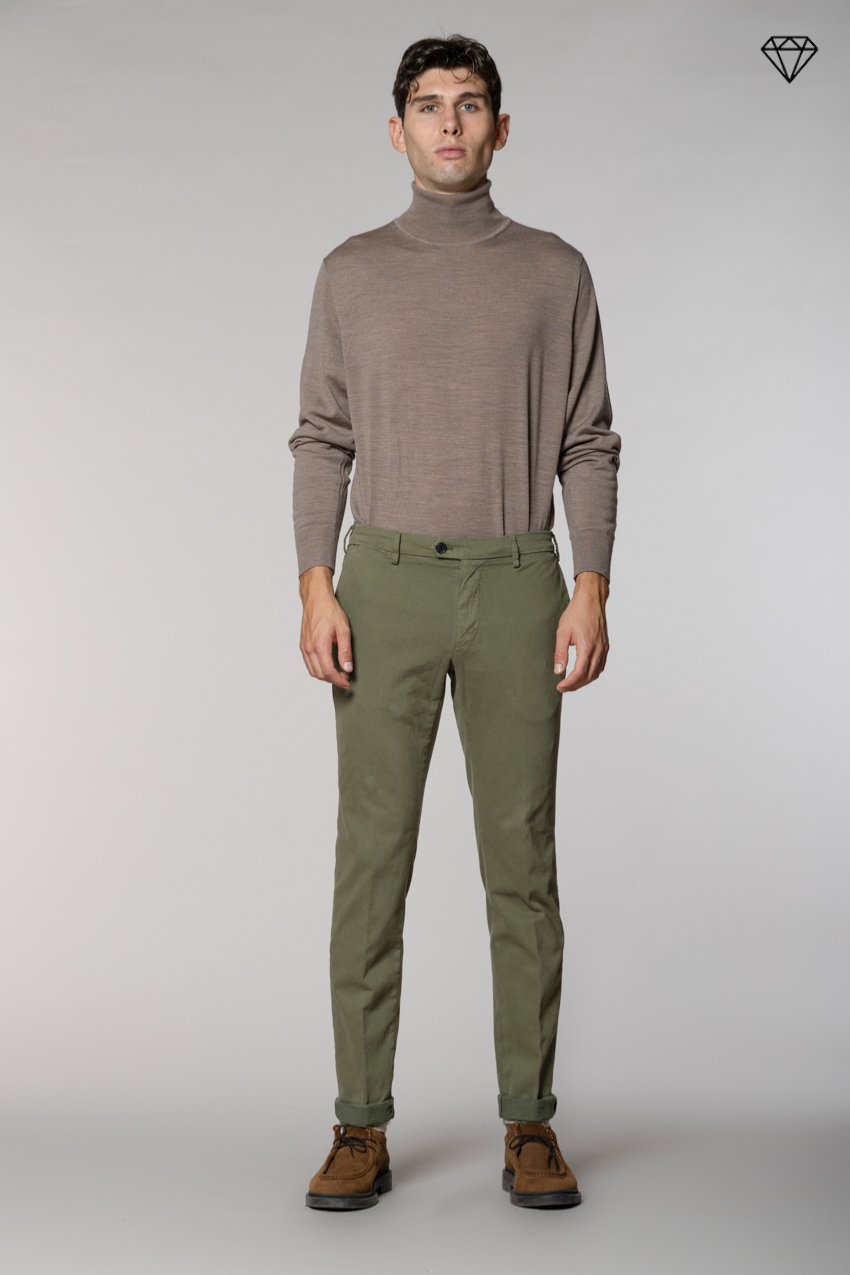 New York Sartoriale pantalón chino hombre sartorial en algodón lana regular fit ①