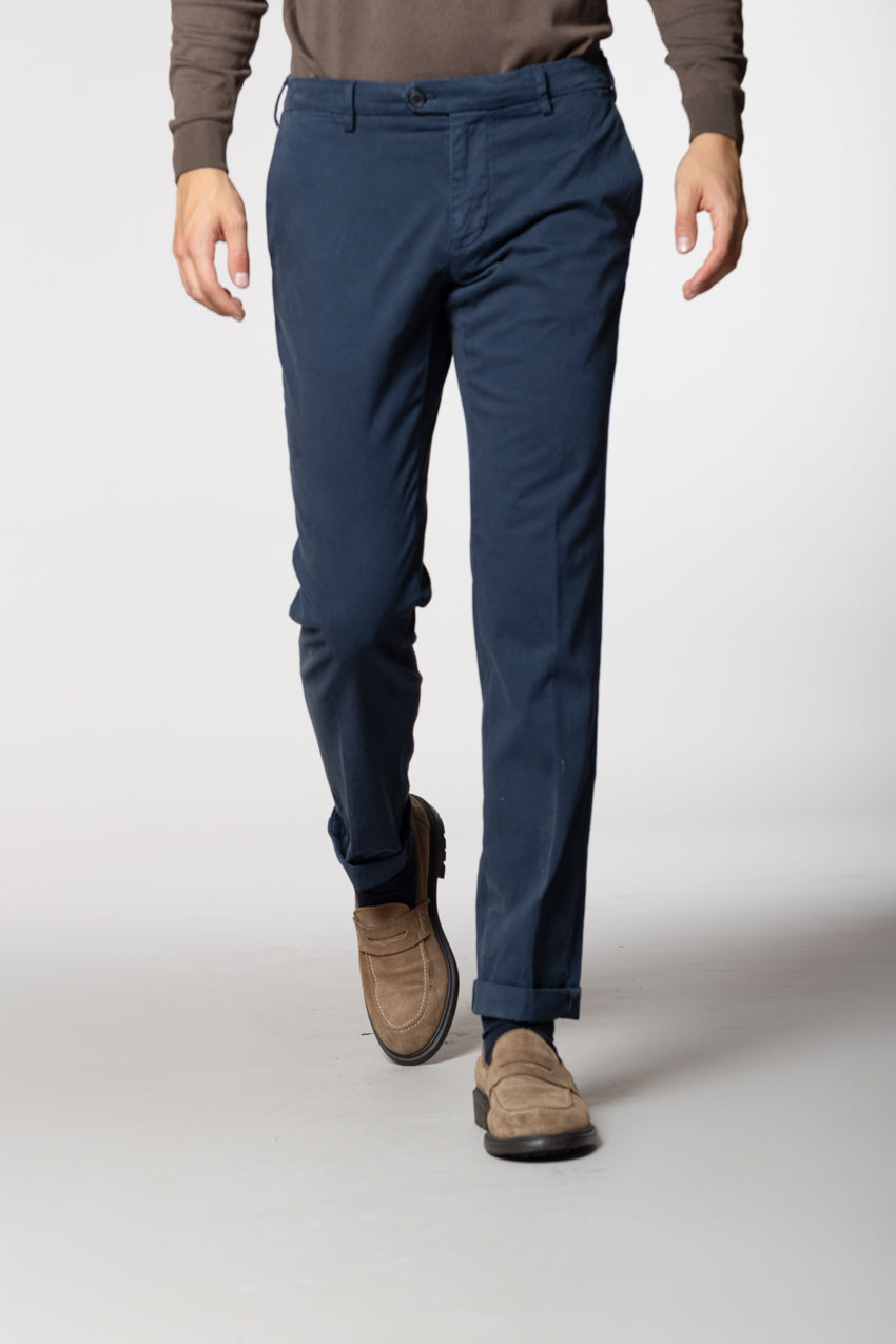 New York Sartoriale pantalone chino uomo sartoriale in cotone seta regular fit