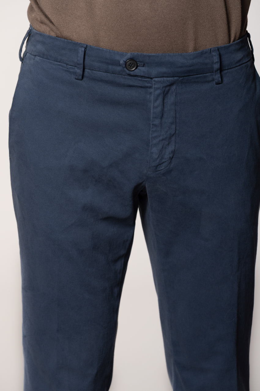 New York Sartoriale pantalone chino uomo sartoriale in cotone seta regular fit